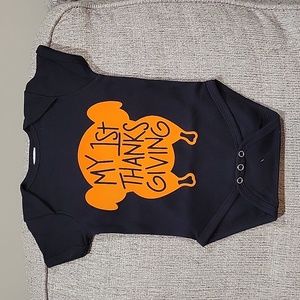 Black short sleeve "1st Thanksgiving" Onesie size 6 - 12 months